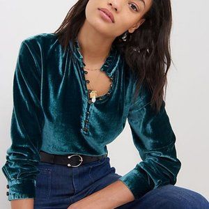 NTW Anthropologie Kristianne Velvet Blouse